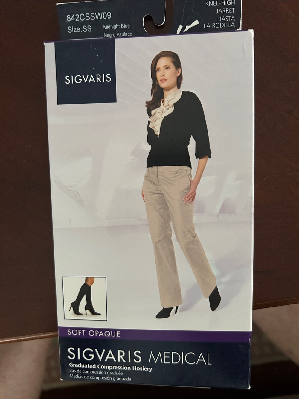 Sigvaris Medical Soft Opaque Knee-High Hosiery in Midnight Blue